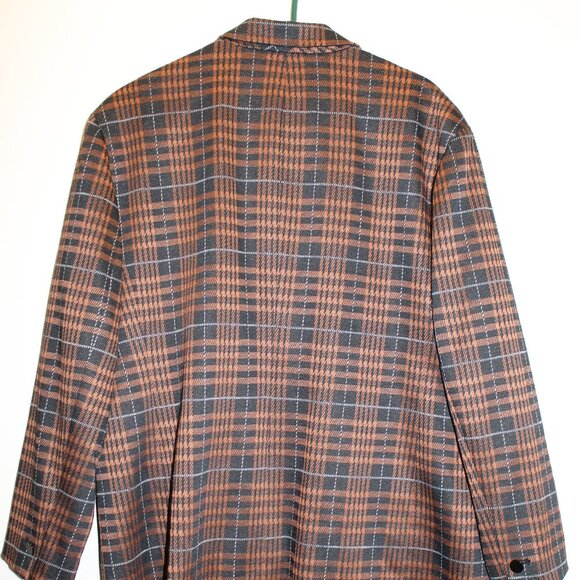 NWOT Black & Rust Fully-Lined Plaid Blazer - Sz XL - Picture 2 of 5